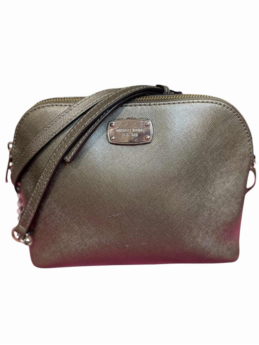 Michael Kors Cindy Metallic Saffiano Leather Crossbody - Picture 9 of 9